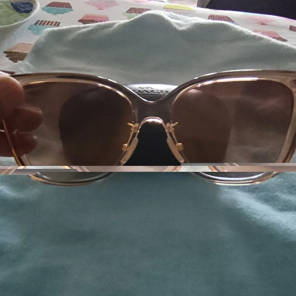 Coach HC 816 Women Square Oversized Sunglasses Brown Frame Brown Gradient UV400